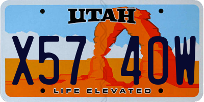 UT license plate X574OW