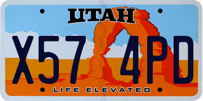 UT license plate X574PD