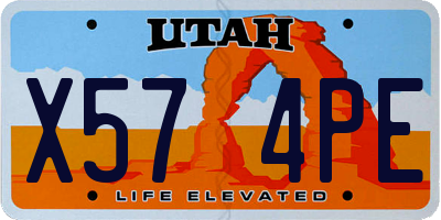 UT license plate X574PE