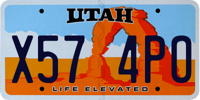 UT license plate X574PO
