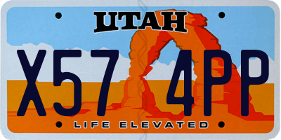 UT license plate X574PP