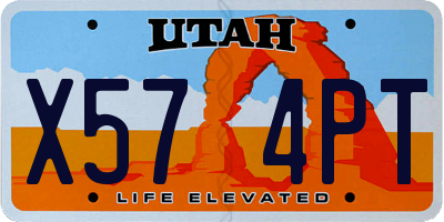UT license plate X574PT