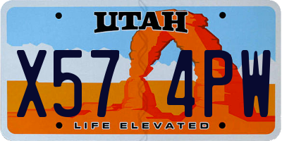 UT license plate X574PW