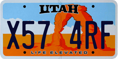 UT license plate X574RF