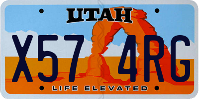 UT license plate X574RG