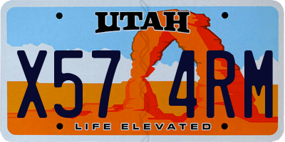 UT license plate X574RM