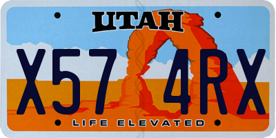 UT license plate X574RX
