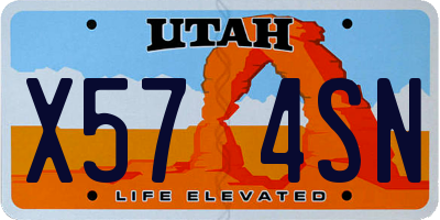 UT license plate X574SN