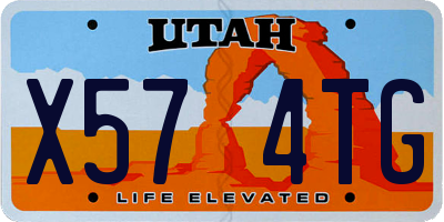 UT license plate X574TG