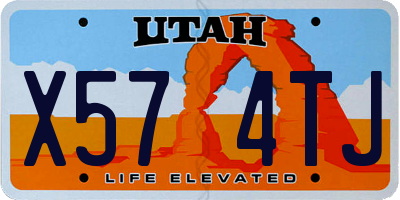UT license plate X574TJ