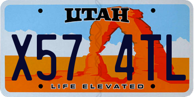UT license plate X574TL