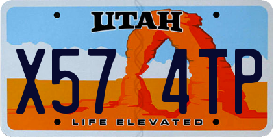 UT license plate X574TP