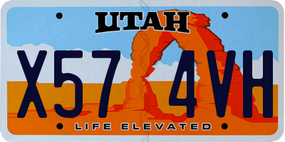 UT license plate X574VH