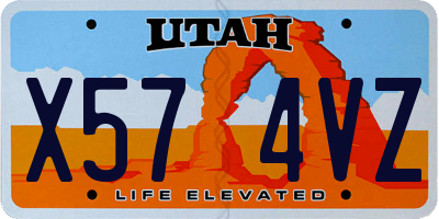UT license plate X574VZ