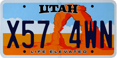 UT license plate X574WN