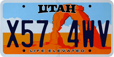 UT license plate X574WV