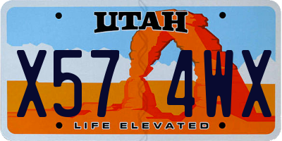 UT license plate X574WX