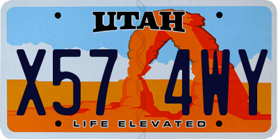 UT license plate X574WY