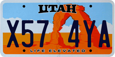 UT license plate X574YA