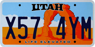 UT license plate X574YM