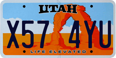 UT license plate X574YU