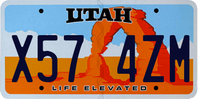 UT license plate X574ZM