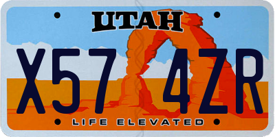 UT license plate X574ZR