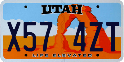 UT license plate X574ZT