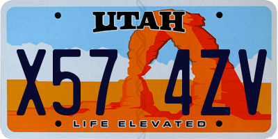 UT license plate X574ZV