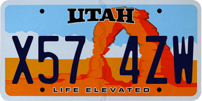UT license plate X574ZW