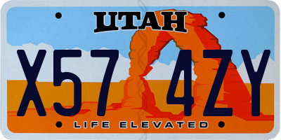 UT license plate X574ZY