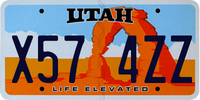 UT license plate X574ZZ