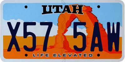 UT license plate X575AW