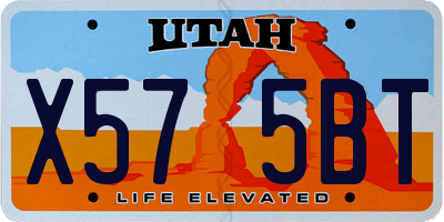 UT license plate X575BT