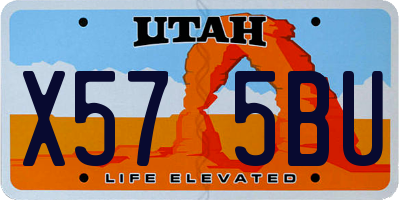 UT license plate X575BU