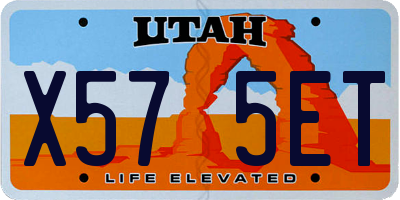 UT license plate X575ET