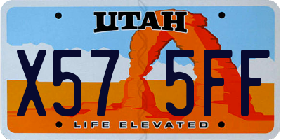 UT license plate X575FF