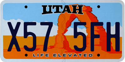 UT license plate X575FH