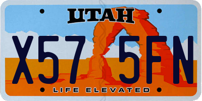 UT license plate X575FN
