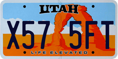 UT license plate X575FT