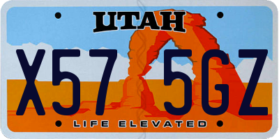 UT license plate X575GZ