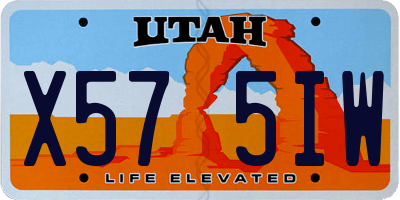 UT license plate X575IW