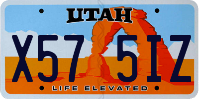 UT license plate X575IZ