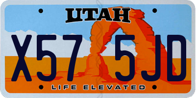 UT license plate X575JD