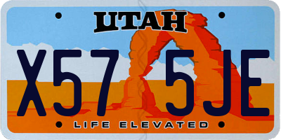 UT license plate X575JE