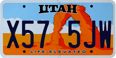 UT license plate X575JW