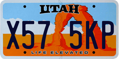 UT license plate X575KP