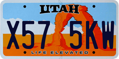 UT license plate X575KW