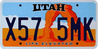 UT license plate X575MK