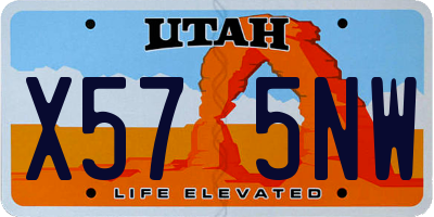 UT license plate X575NW